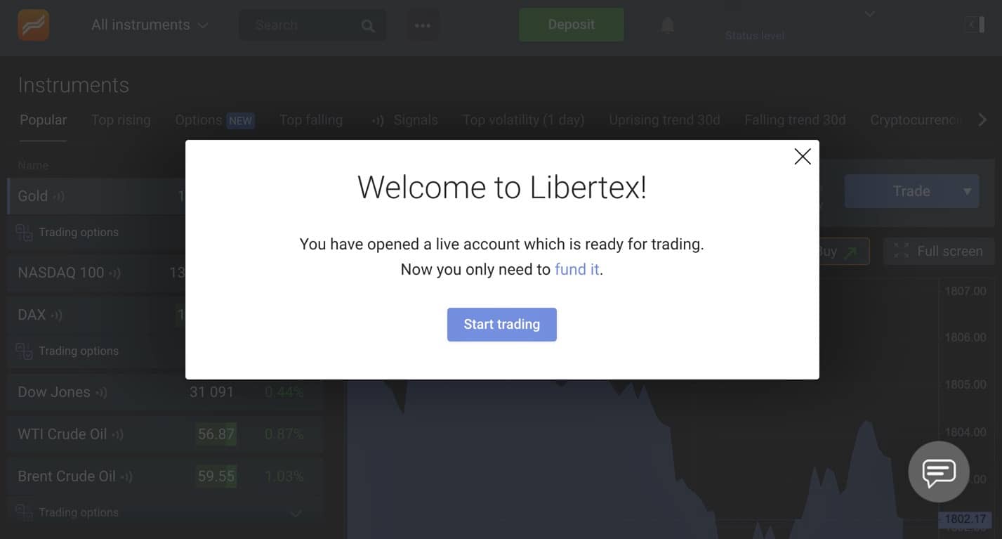 Libertex Anmeldung