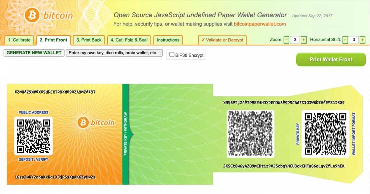 Bitcoin Paper Wallet