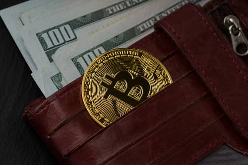 Fonds Bitcoin Brieftasche mit Debitkarte