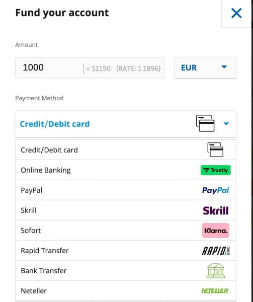 eToro Einzahlung