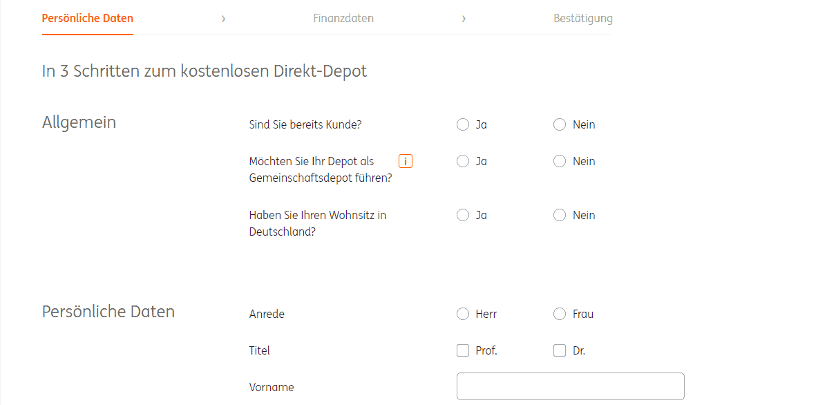 ING Diba Depot Anmeldung