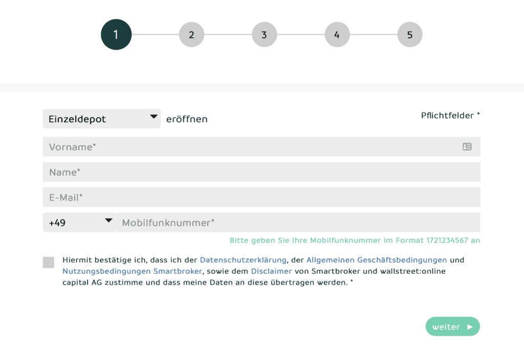 smartbroker registrierung
