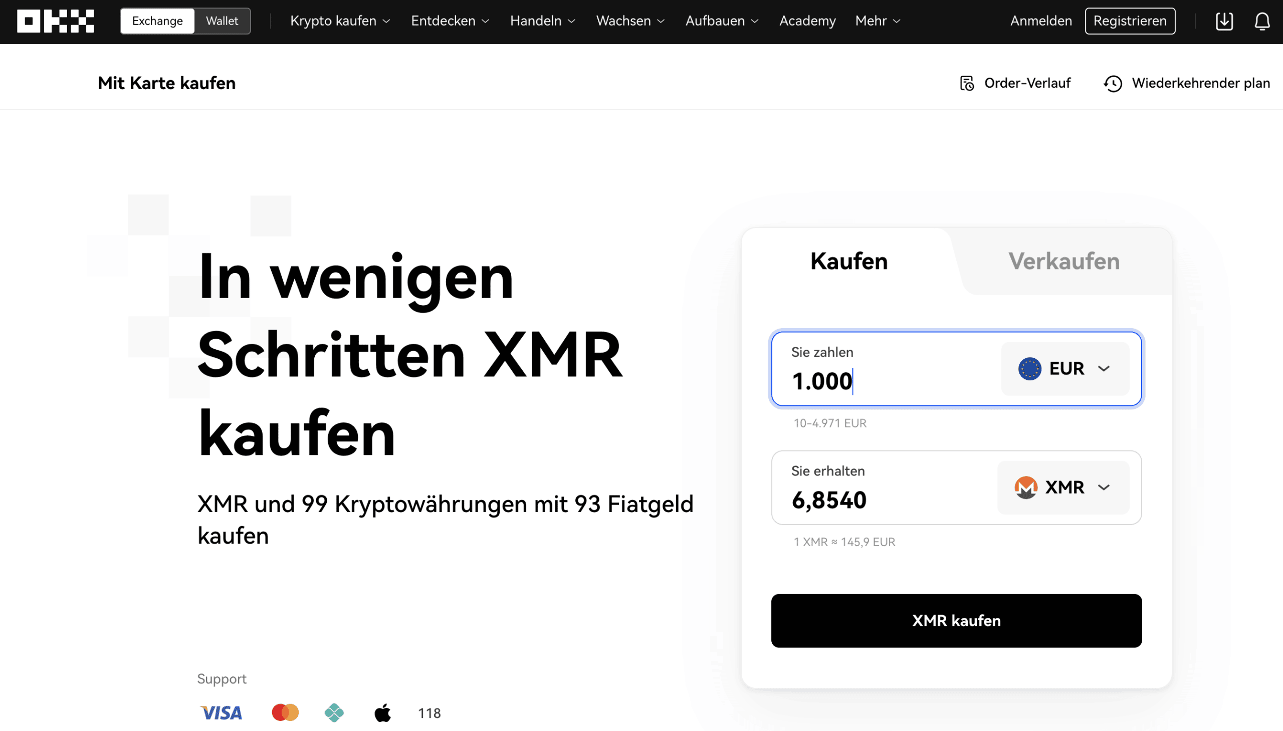 Monero auf OKX kaufen